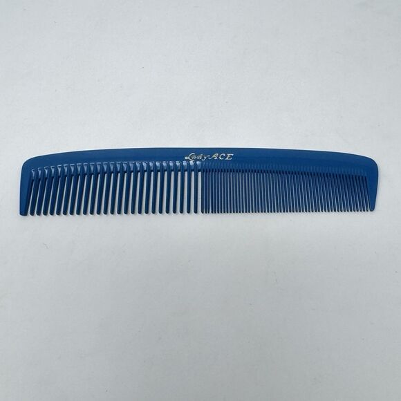 Vintage Lady Ace Wide Tooth Hair Comb 7.5” Blue 1980s - Picture 1 of 3